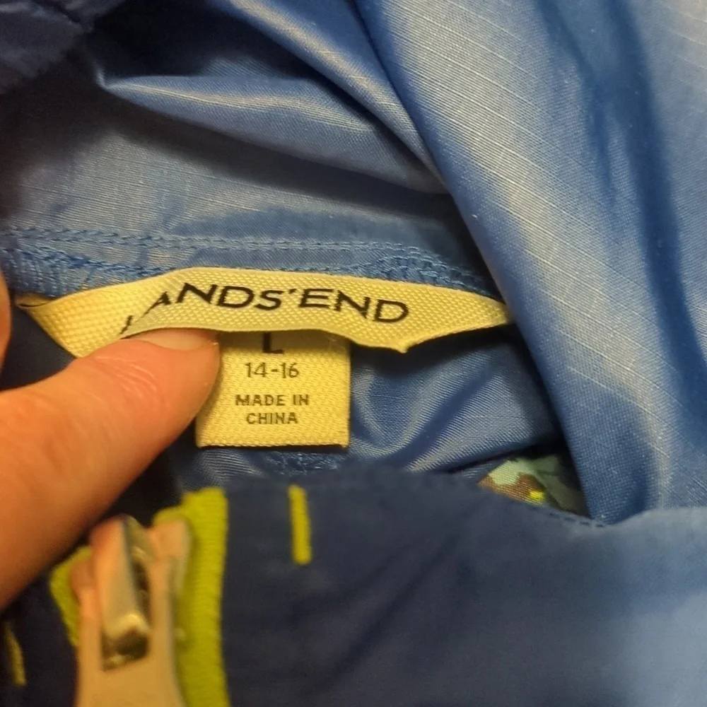 Lands' End Blue Rain Jacket